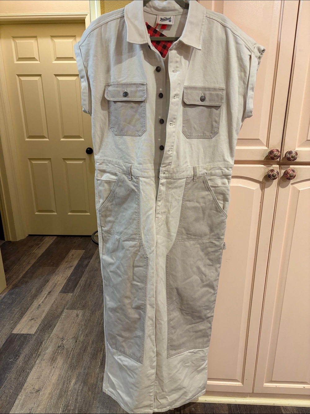 Woolrich Cream Utility Button-Front Jumpsuit